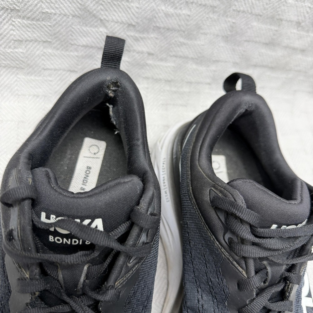 Hoka‎ One One Bondi 8 Shoes Womens Size 8 Black Running Wide 1127954 BWHT - Picture 8 of 12